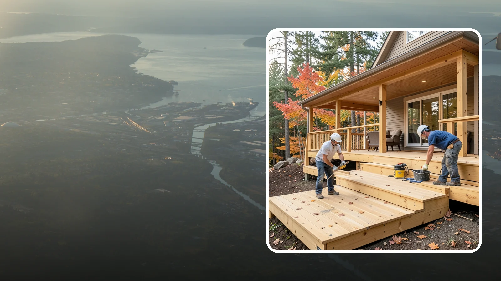 Multi-Level Deck Construction in Fife, Pierce County, WA - Multi-level deck construction that carves usable terraces out of sloped Western Washington lots.