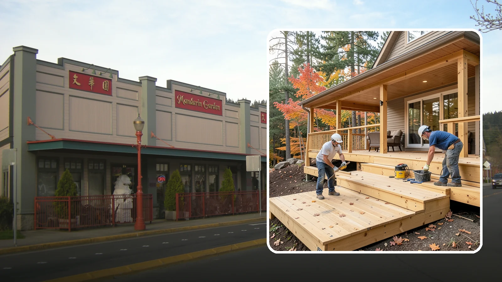 Multi-Level Deck Construction in Issaquah, King County, WA - Multi-level deck construction that carves usable terraces out of sloped Western Washington lots.