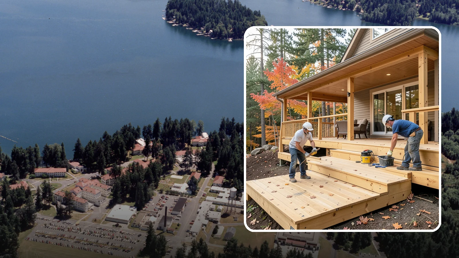 Multi-Level Deck Construction in Lakewood, Pierce County, WA - Multi-level deck construction that carves usable terraces out of sloped Western Washington lots.