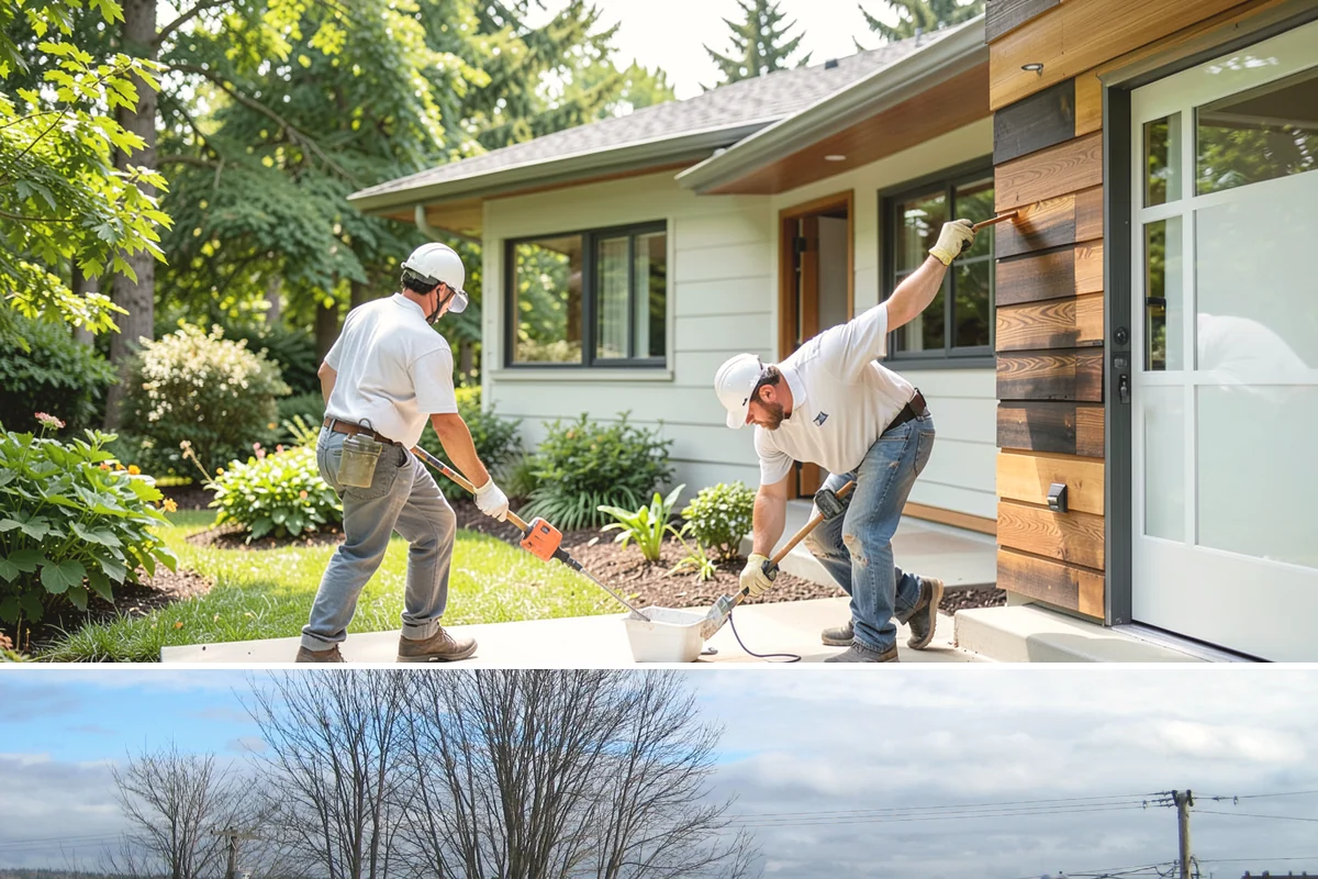 Multi-Level Deck Construction in Langley, Island County, WA - Summer's drier ground makes excavation and footing work on slopes far more manageable, so we prioritize hillside builds then.