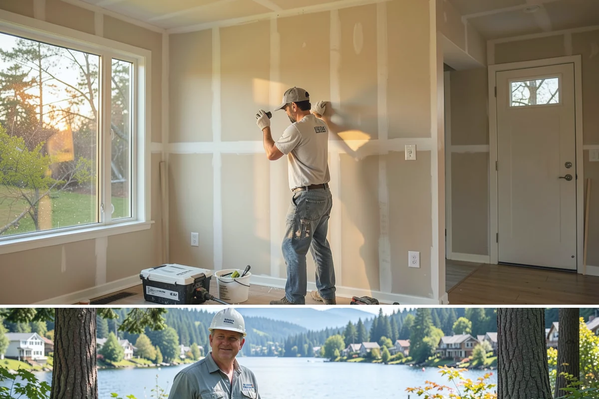 Multi-Level Deck Construction in Milton, King County, WA - Summer's drier ground makes excavation and footing work on slopes far more manageable, so we prioritize hillside builds then.