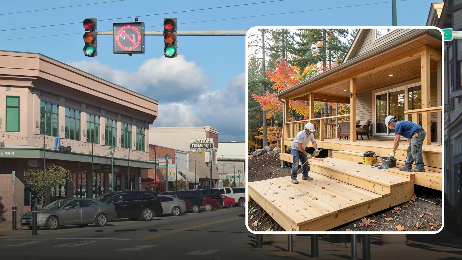 Multi-Level Deck Construction in Monroe, Snohomish County, WA - Multi-level deck construction that carves usable terraces out of sloped Western Washington lots.