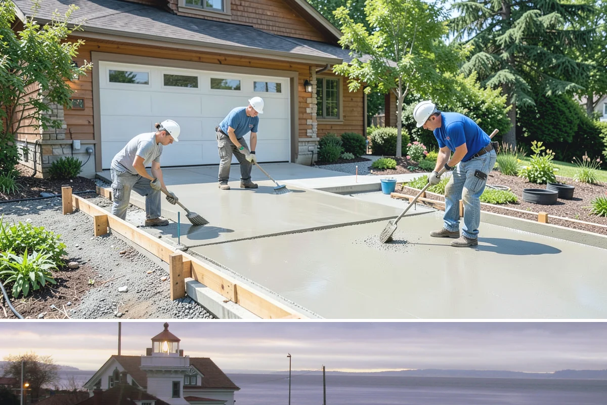 Multi-Level Deck Construction in Mukilteo, Snohomish County, WA - Summer's drier ground makes excavation and footing work on slopes far more manageable, so we prioritize hillside builds then.