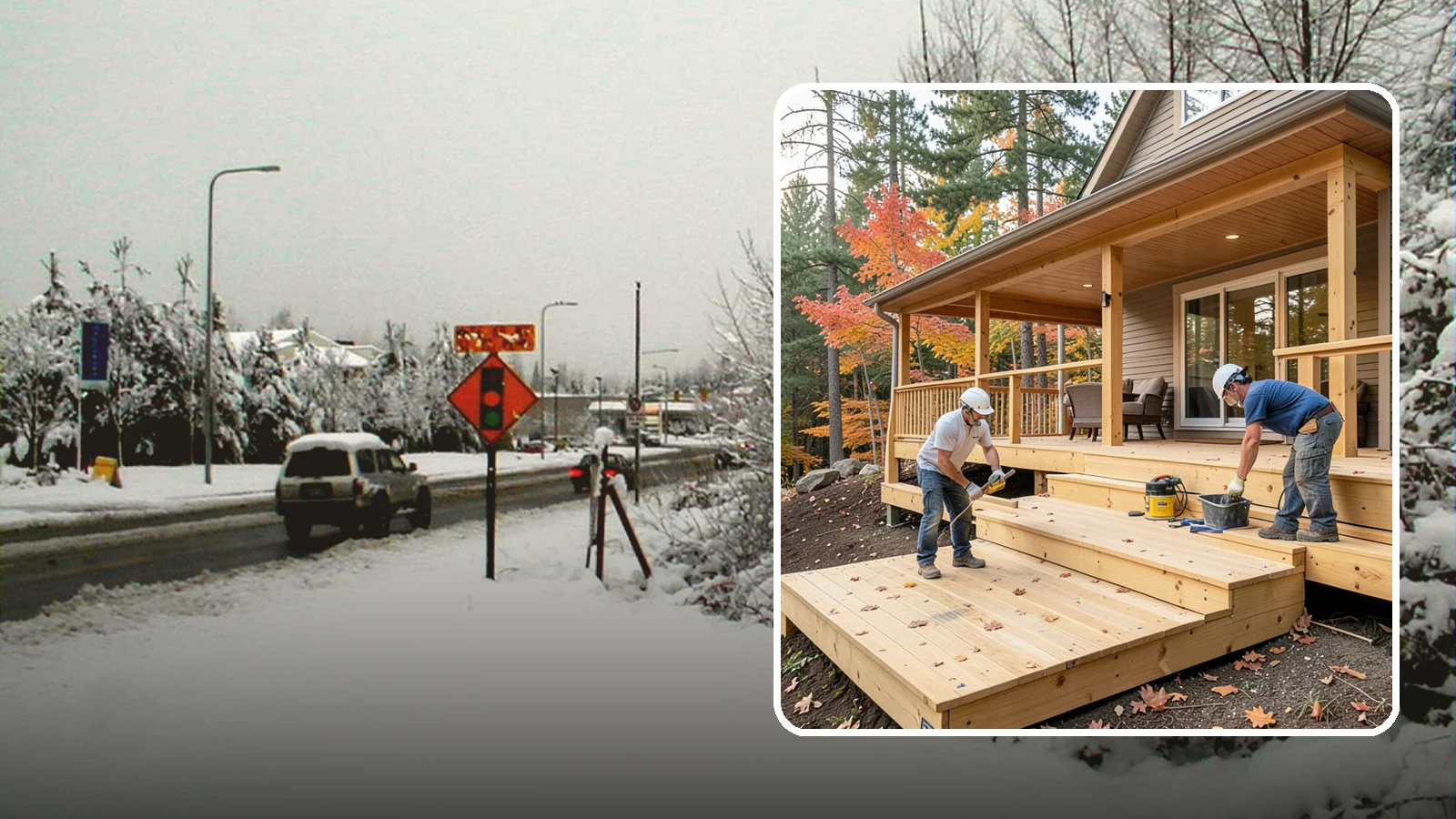 Multi-Level Deck Construction in Newcastle, King County, WA - Multi-level deck construction that carves usable terraces out of sloped Western Washington lots.