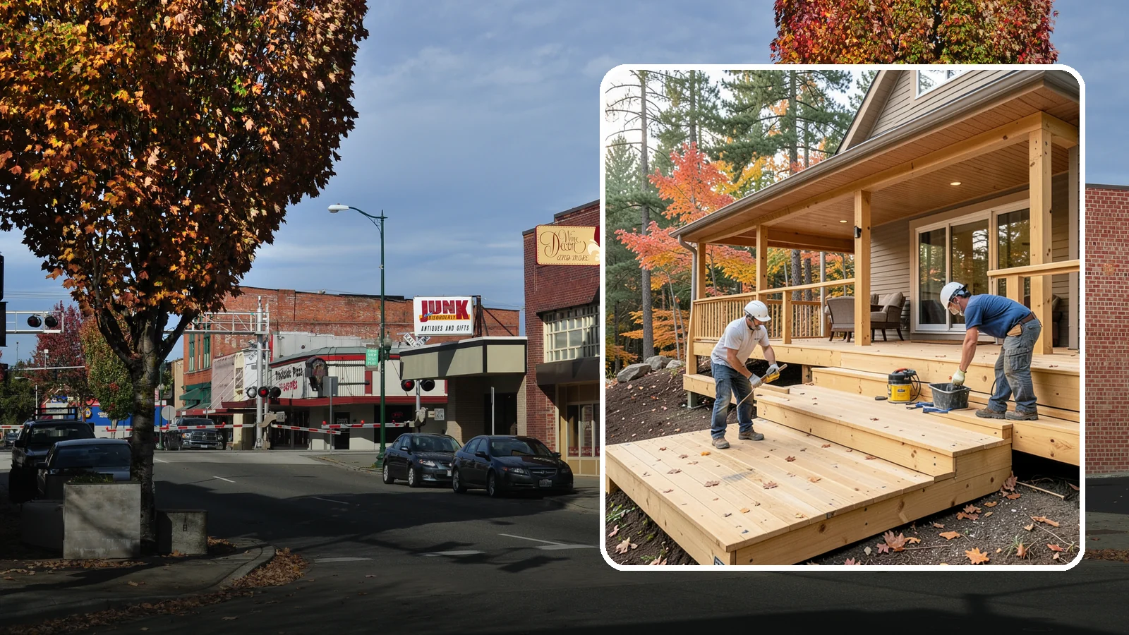 Multi-Level Deck Construction in Puyallup, Pierce County, WA - Multi-level deck construction that carves usable terraces out of sloped Western Washington lots.