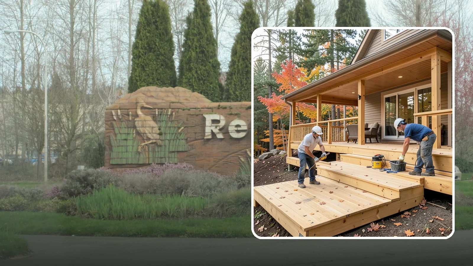 Multi-Level Deck Construction in Renton, King County, WA - Multi-level deck construction that carves usable terraces out of sloped Western Washington lots.