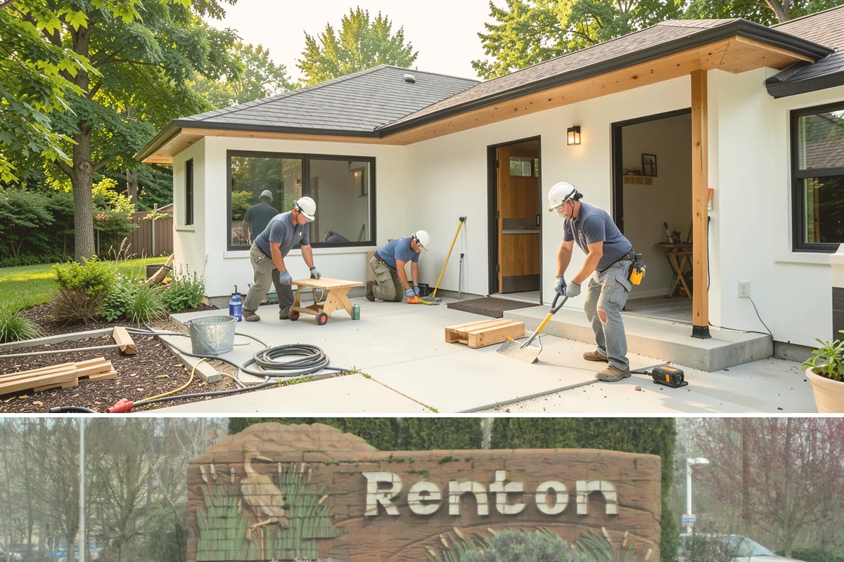 Multi-Level Deck Construction in Renton, King County, WA - Summer's drier ground makes excavation and footing work on slopes far more manageable, so we prioritize hillside builds then.