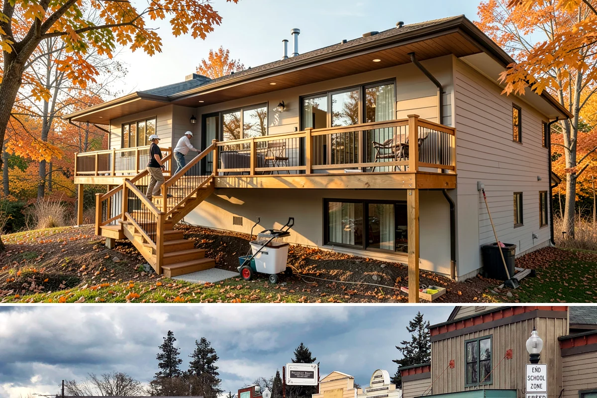 Multi-Level Deck Construction in Roy, Pierce County, WA - Summer's drier ground makes excavation and footing work on slopes far more manageable, so we prioritize hillside builds then.