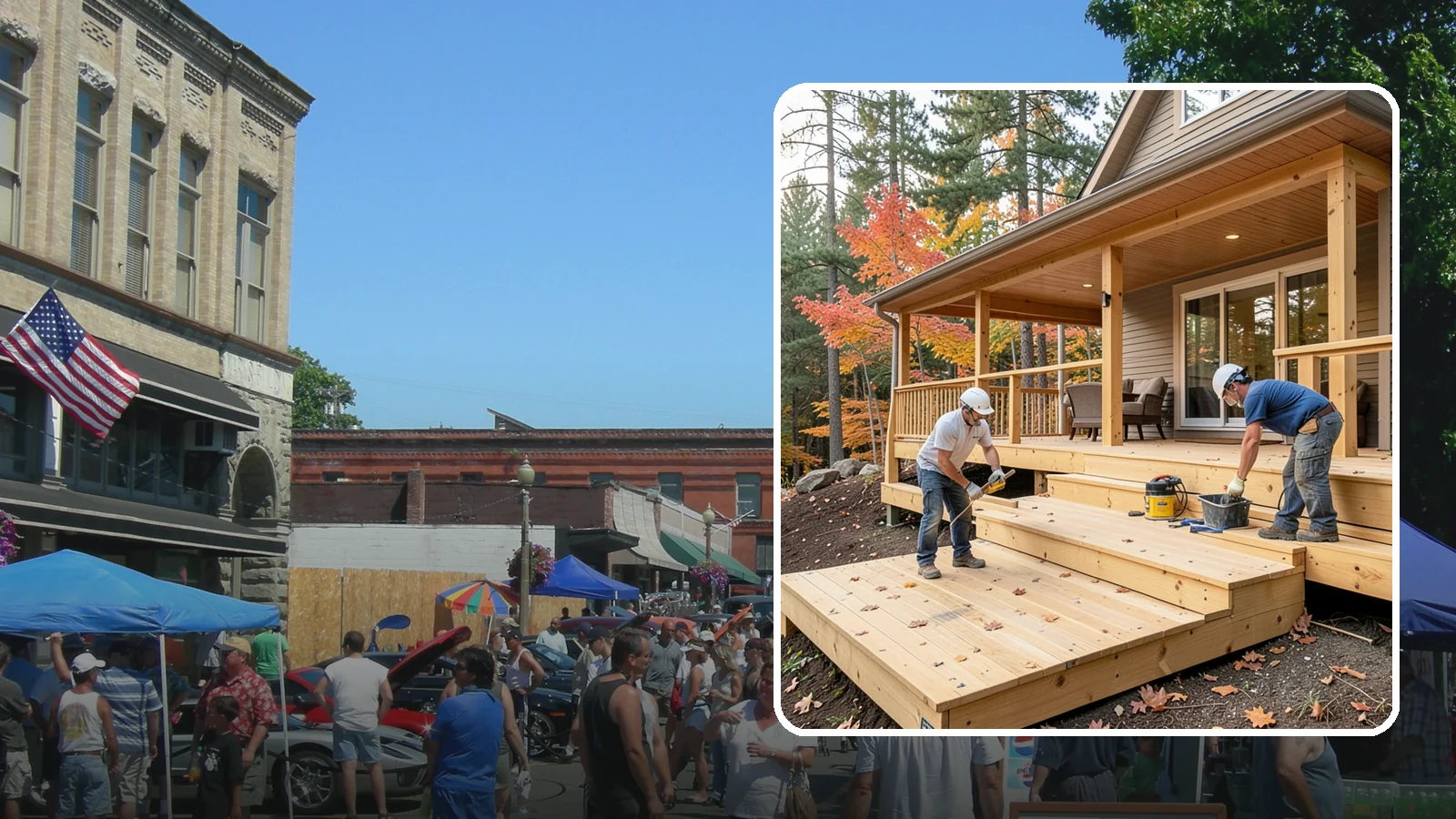 Multi-Level Deck Construction in Snohomish, Snohomish County, WA - Multi-level deck construction that carves usable terraces out of sloped Western Washington lots.