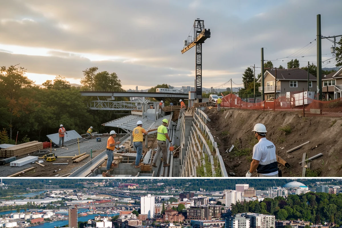 Multi-Level Deck Construction in Tacoma, Pierce County, WA - Summer's drier ground makes excavation and footing work on slopes far more manageable, so we prioritize hillside builds then.
