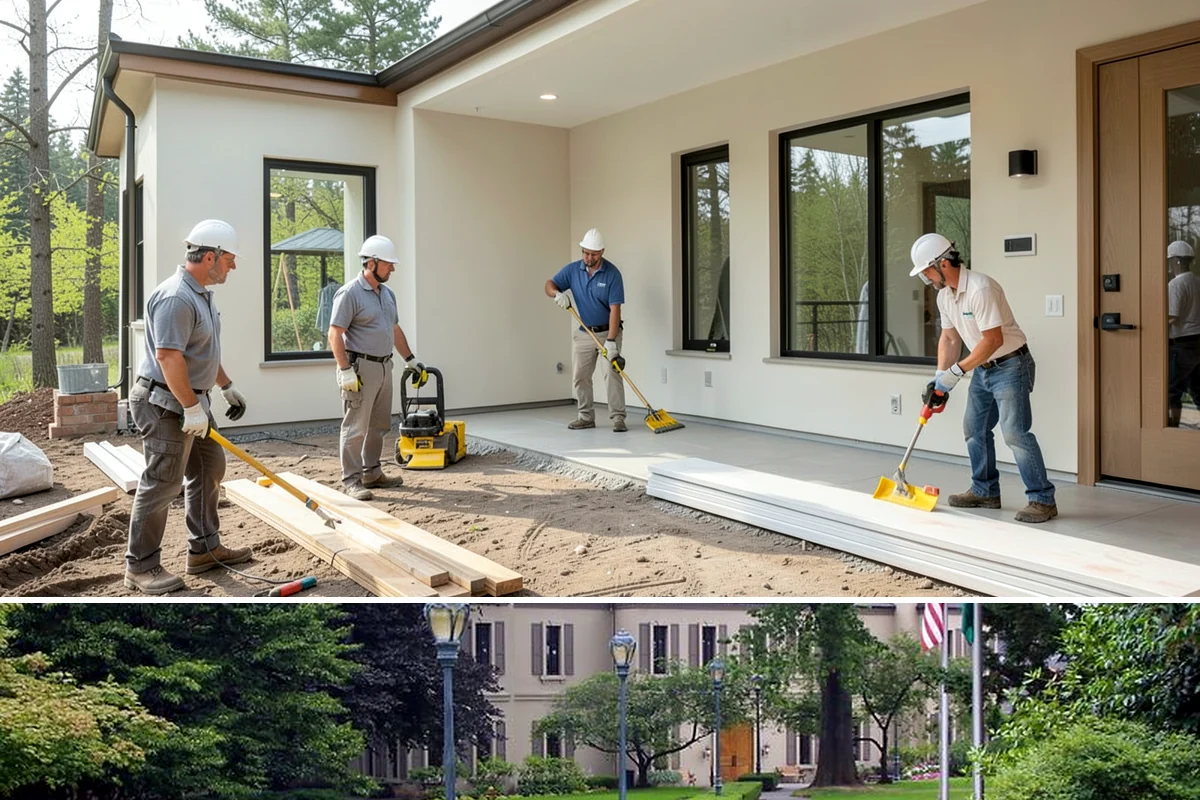 Multi-Level Deck Construction in Woodinville, King County, WA - Summer's drier ground makes excavation and footing work on slopes far more manageable, so we prioritize hillside builds then.