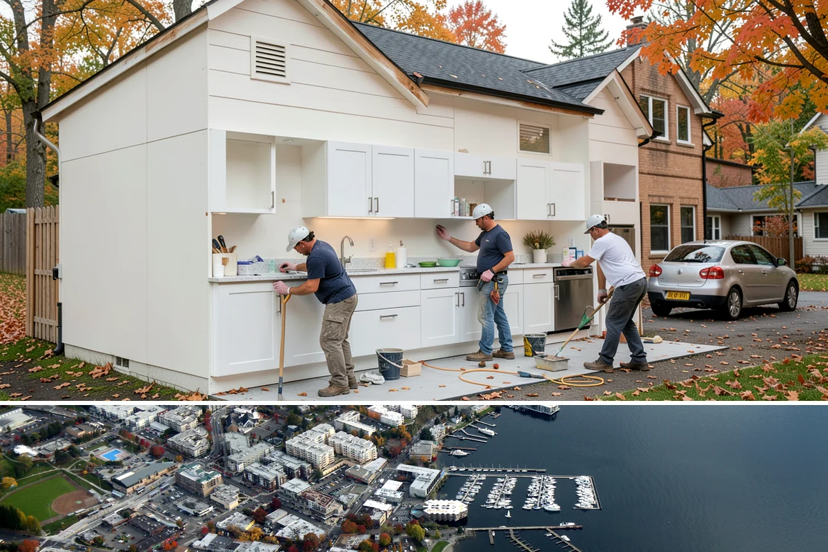 Multi-Room Remodel in Kirkland, King County, WA - Multi-room interior projects are well suited to fall and winter when keeping the work indoors makes the most of the rainy season.