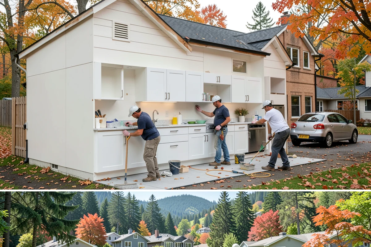 Murphy Bed Installation in Fircrest, Pierce County, WA - This interior installation fits any time of year and is a practical choice during rainy PNW months.