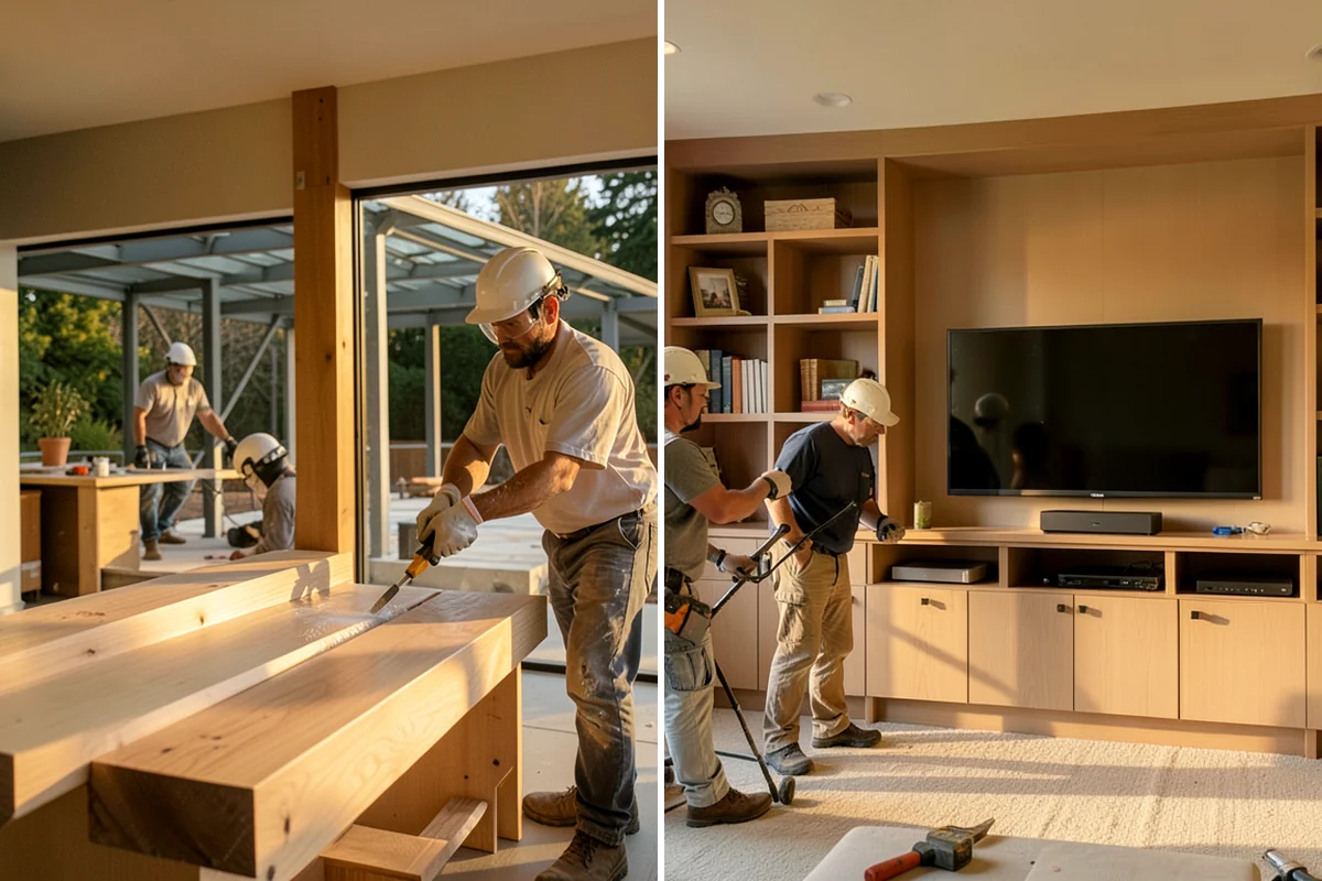 Murphy Bed Installation in Kenmore, King County, WA - Assess the room, wall framing, and desired configuration