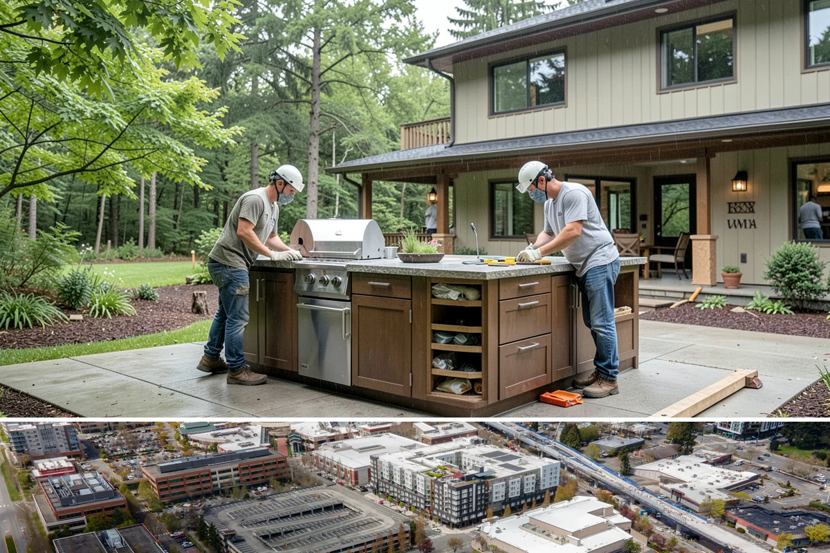 Murphy Bed Installation in Redmond, King County, WA - This interior installation fits any time of year and is a practical choice during rainy PNW months.