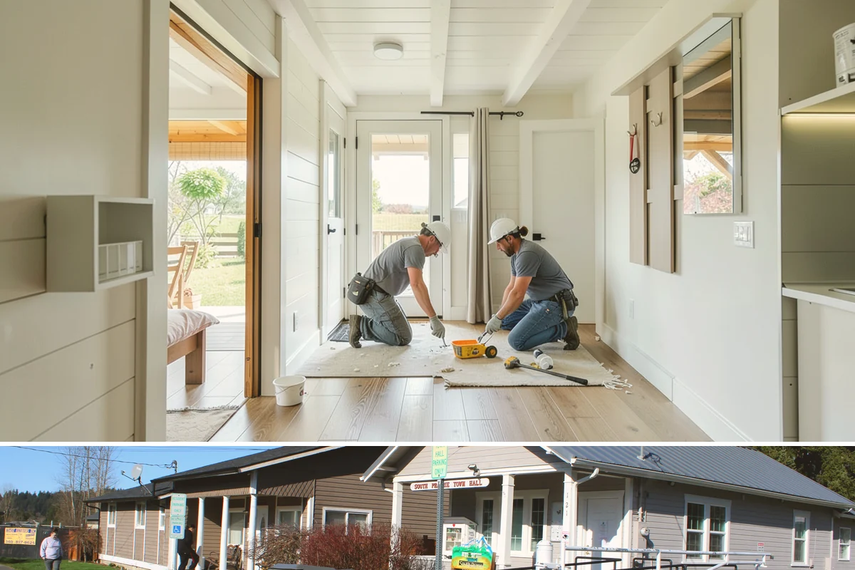 Murphy Bed Installation in South Prairie, Pierce County, WA - This interior installation fits any time of year and is a practical choice during rainy PNW months.