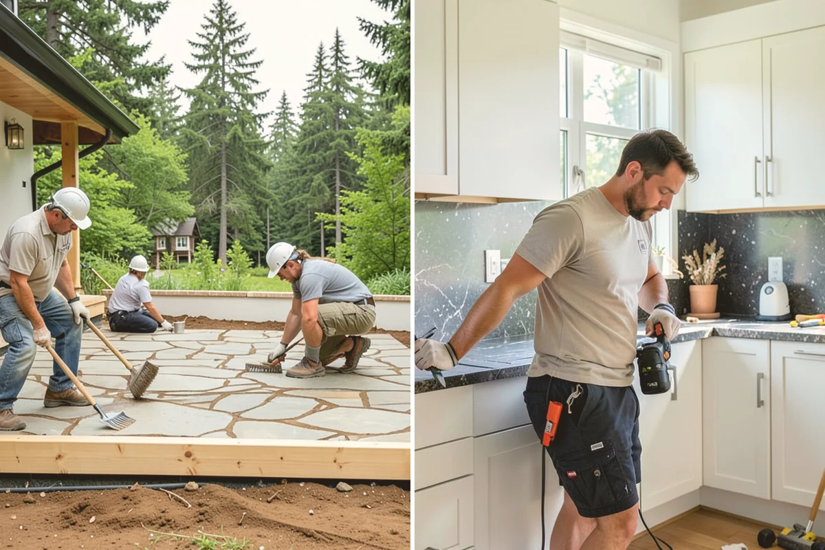 Natural Stone Flooring in Edmonds, Snohomish County, WA - Select and sequence stone for consistent tone