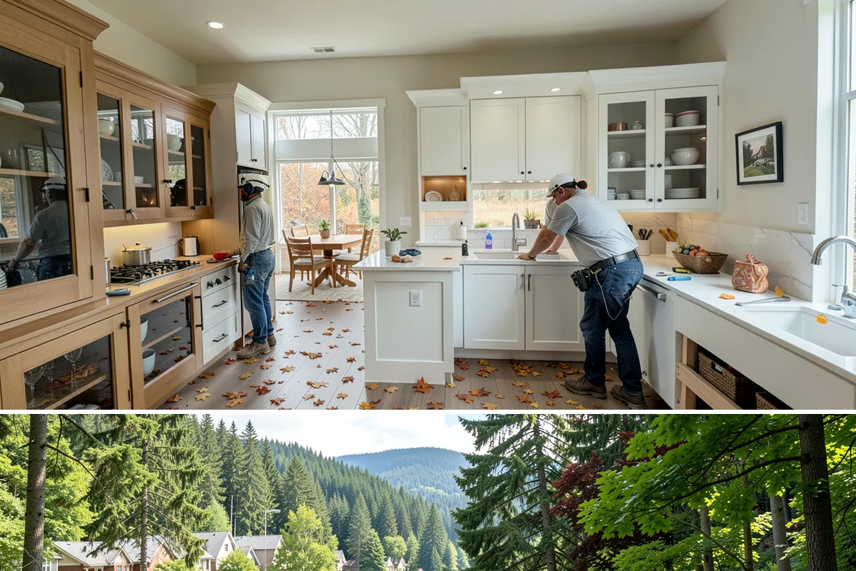 Natural Stone Flooring in Lake Forest Park, King County, WA - Natural stone is installed indoors year-round, though drier months ease the handling and staging of heavy stone slabs.