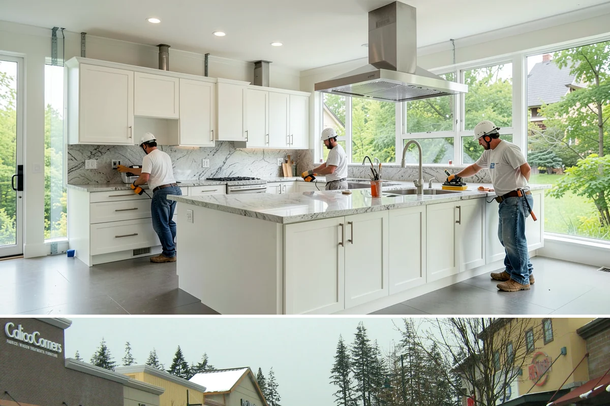 Natural Stone Flooring in Mill Creek, Snohomish County, WA - Natural stone is installed indoors year-round, though drier months ease the handling and staging of heavy stone slabs.