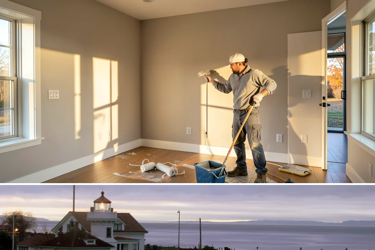 Natural Stone Flooring in Mukilteo, Snohomish County, WA - Natural stone is installed indoors year-round, though drier months ease the handling and staging of heavy stone slabs.