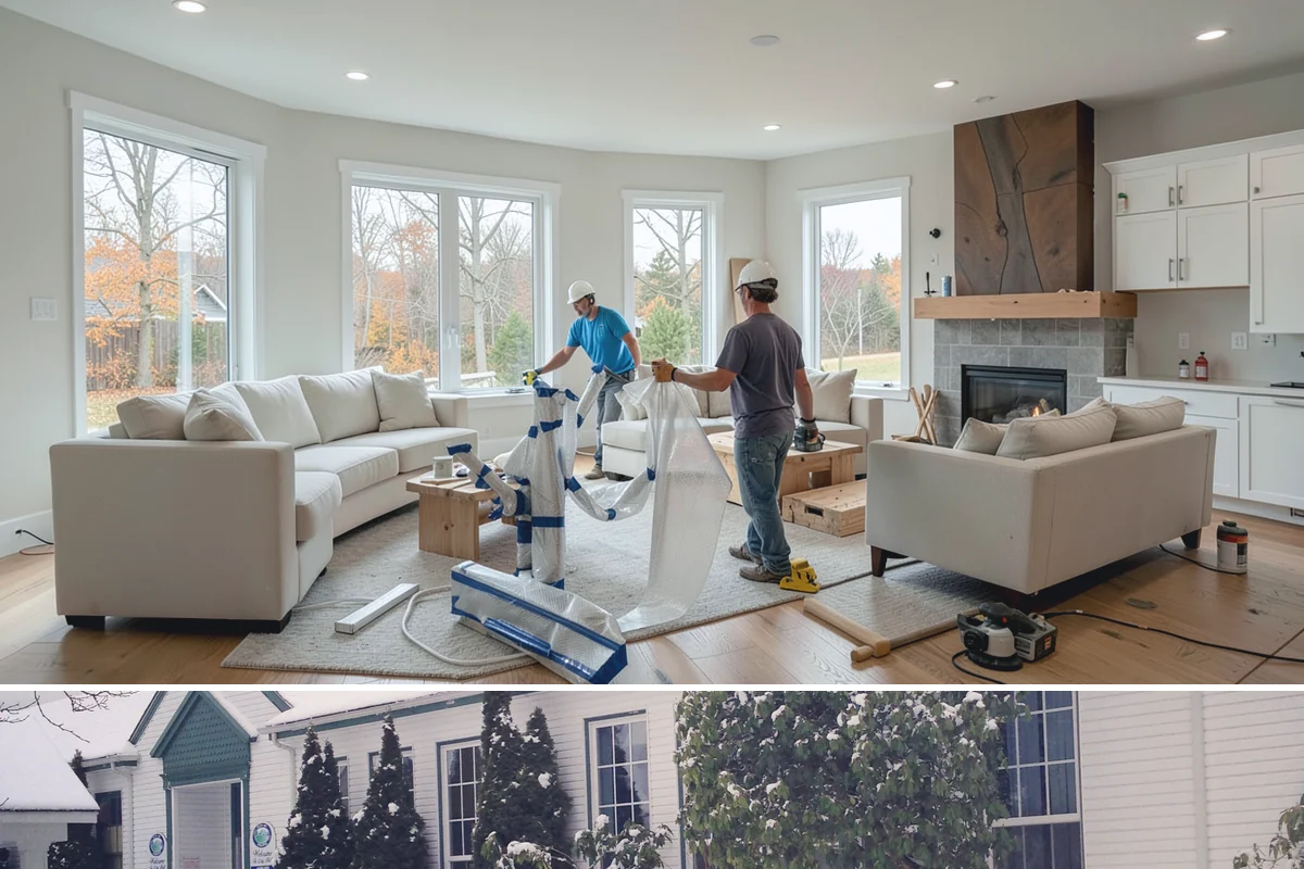 Natural Stone Flooring in Pacific, King County, WA - Natural stone is installed indoors year-round, though drier months ease the handling and staging of heavy stone slabs.