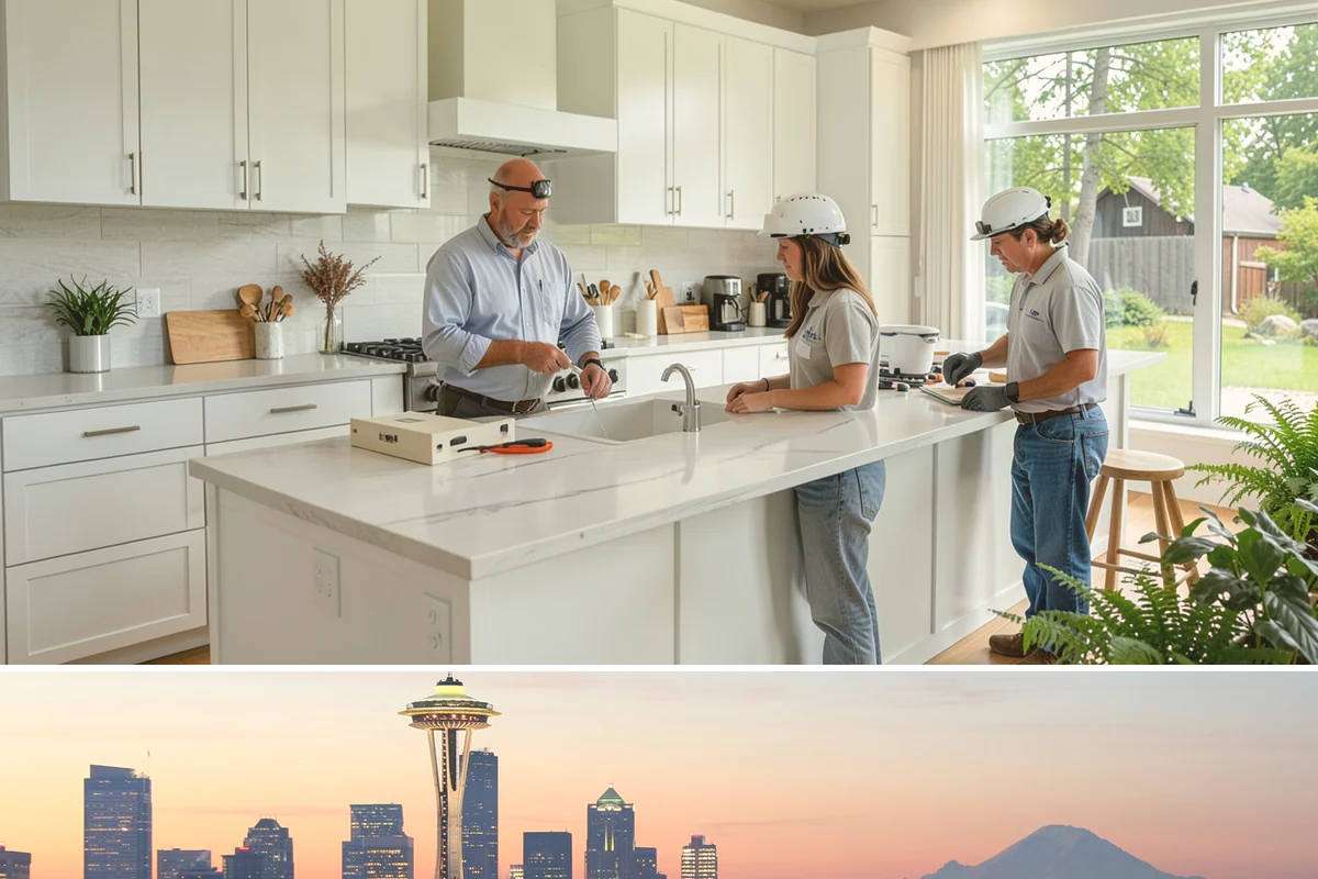 Natural Stone Flooring in Seattle, King County, WA - Natural stone is installed indoors year-round, though drier months ease the handling and staging of heavy stone slabs.