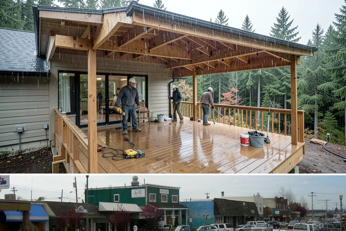 Natural Stone Flooring in Stanwood, Snohomish County, WA - Natural stone is installed indoors year-round, though drier months ease the handling and staging of heavy stone slabs.