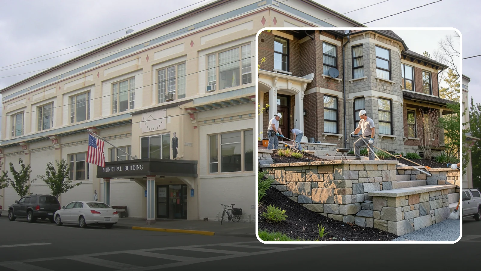 Natural Stone Retaining Wall in Anacortes, Skagit County, WA - Hand-setting natural stone into a retaining wall that combines timeless beauty with solid slope support.