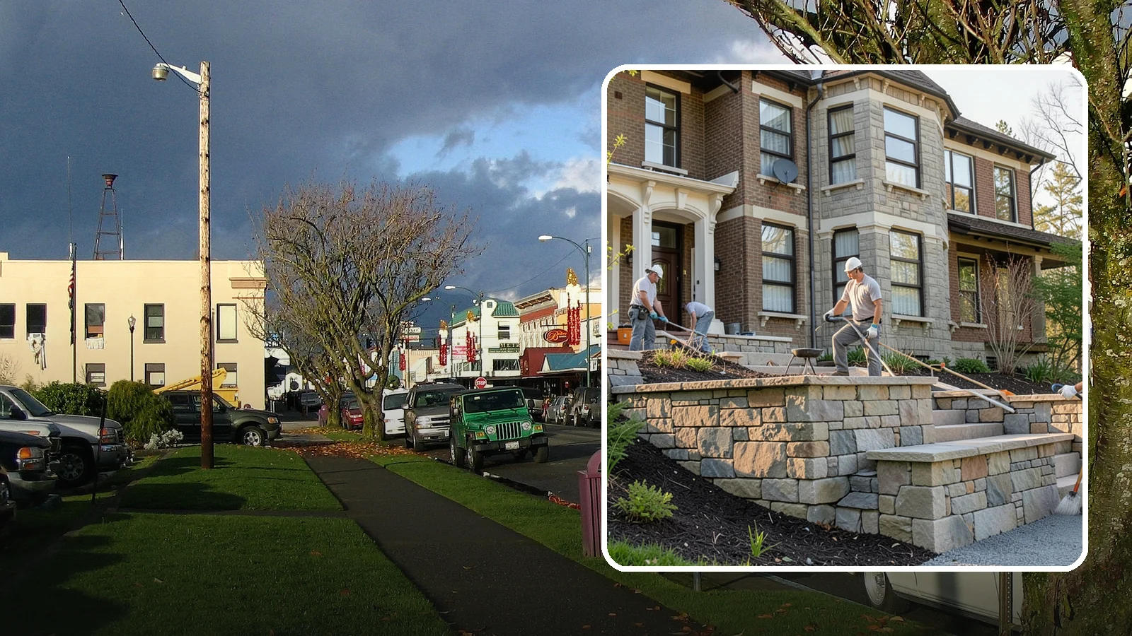 Natural Stone Retaining Wall in Arlington, Snohomish County, WA - Hand-setting natural stone into a retaining wall that combines timeless beauty with solid slope support.