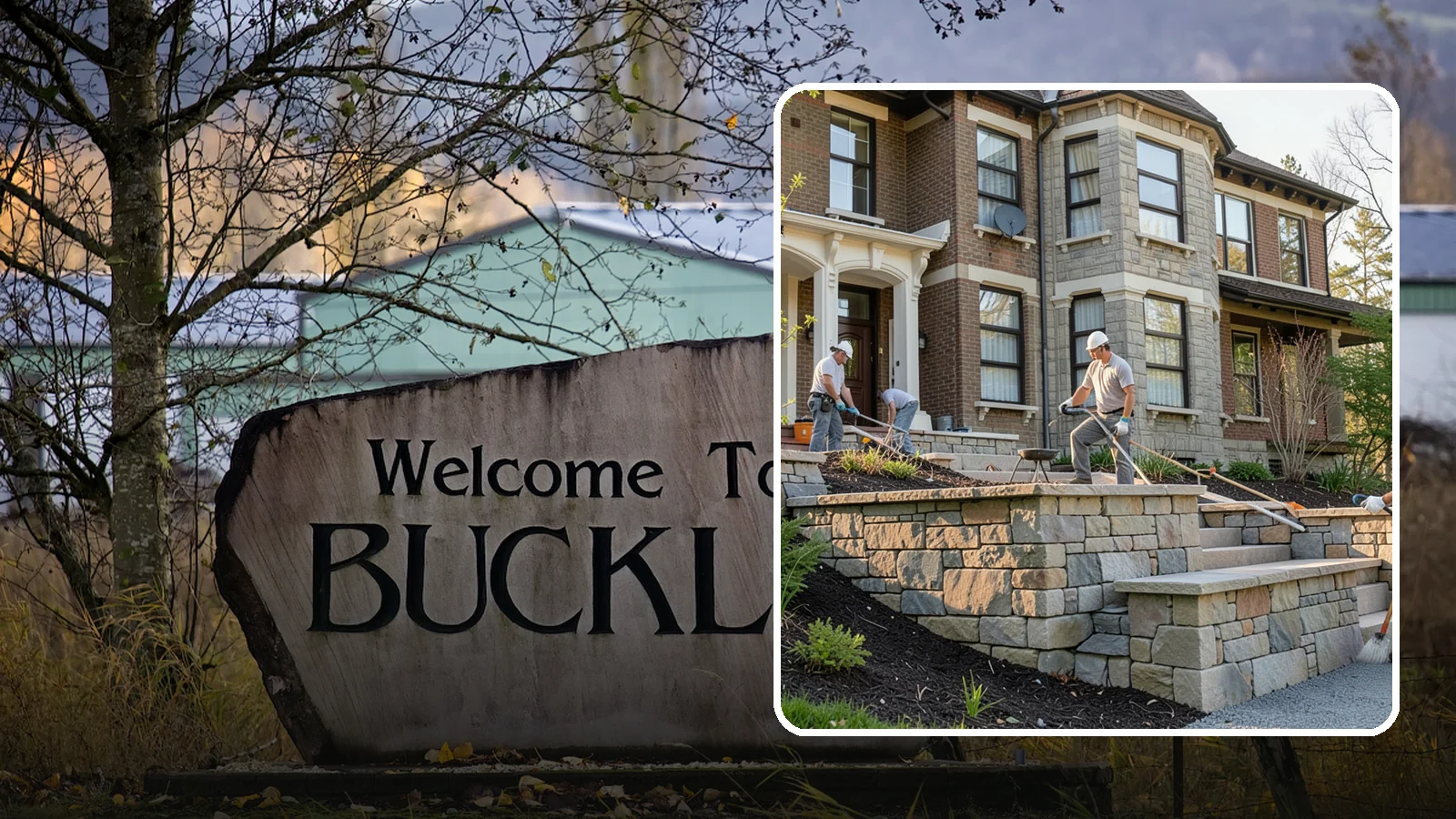 Natural Stone Retaining Wall in Buckley, Pierce County, WA - Hand-setting natural stone into a retaining wall that combines timeless beauty with solid slope support.