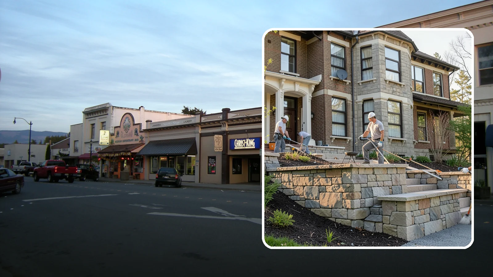 Natural Stone Retaining Wall in Burlington, Skagit County, WA - Hand-setting natural stone into a retaining wall that combines timeless beauty with solid slope support.