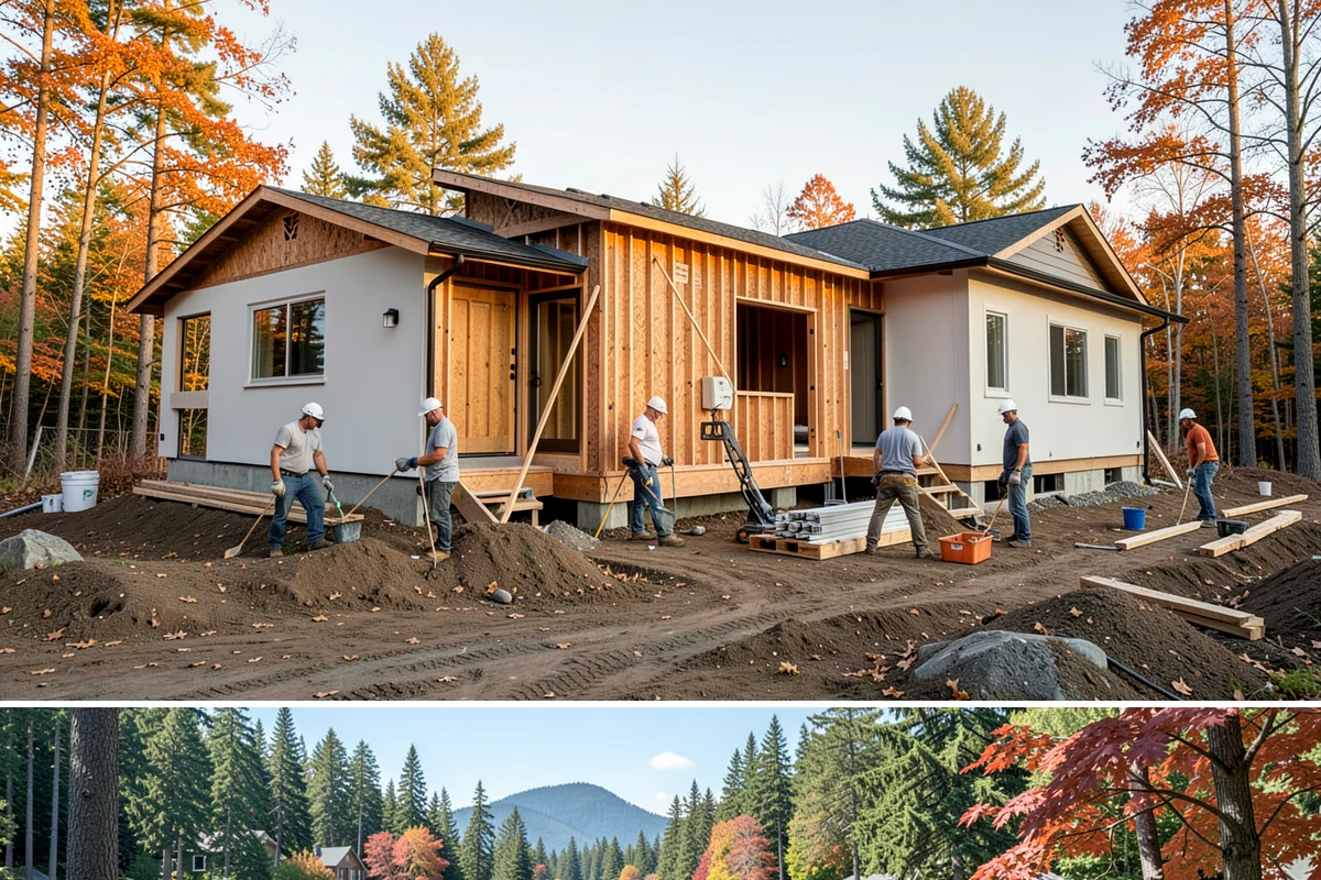 Natural Stone Retaining Wall in Covington, King County, WA - Stone setting is best done in dry conditions, so summer and early fall are the preferred windows for this detailed work.