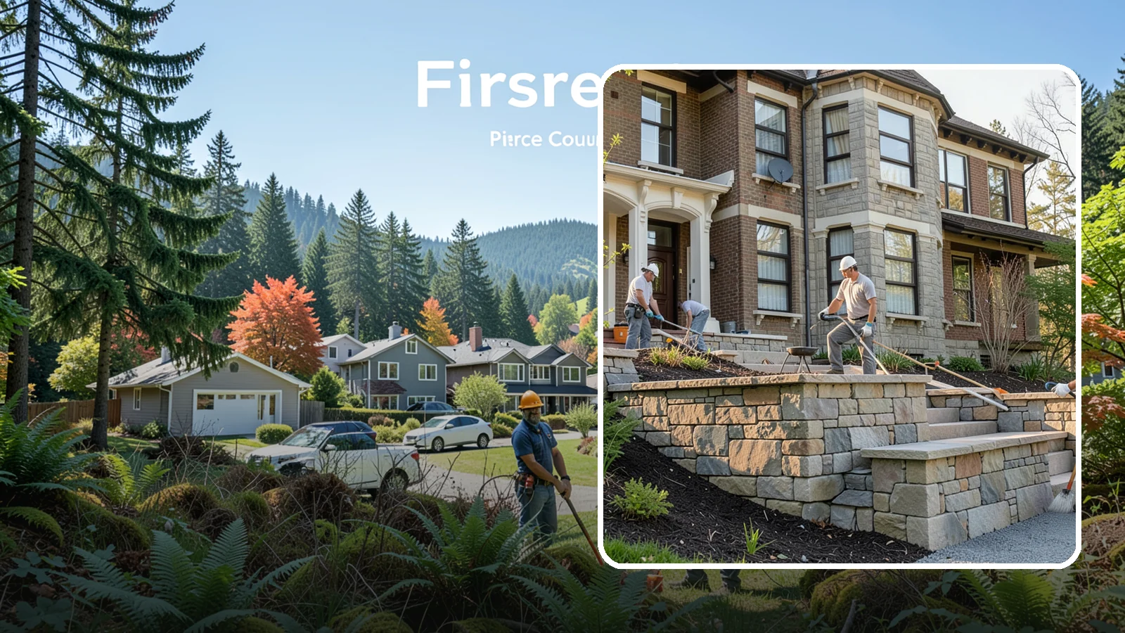 Natural Stone Retaining Wall in Fircrest, Pierce County, WA - Hand-setting natural stone into a retaining wall that combines timeless beauty with solid slope support.