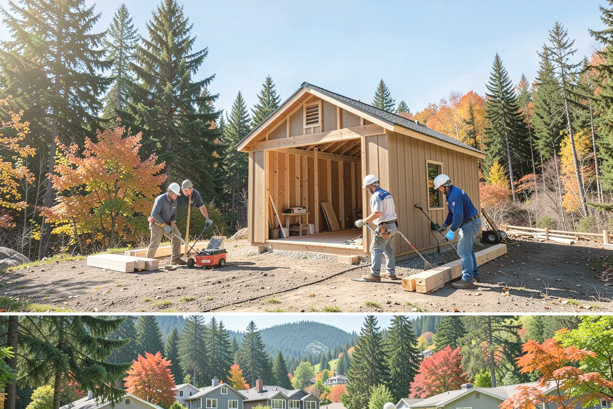 Natural Stone Retaining Wall in Fircrest, Pierce County, WA - Stone setting is best done in dry conditions, so summer and early fall are the preferred windows for this detailed work.