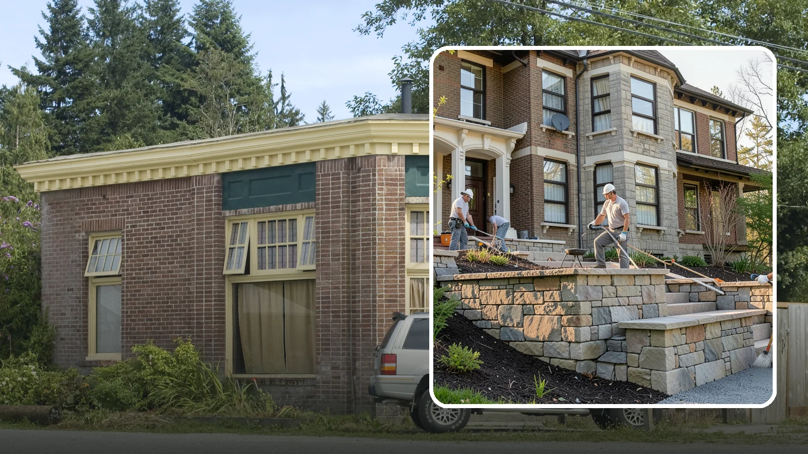Natural Stone Retaining Wall in Hamilton, Skagit County, WA - Hand-setting natural stone into a retaining wall that combines timeless beauty with solid slope support.