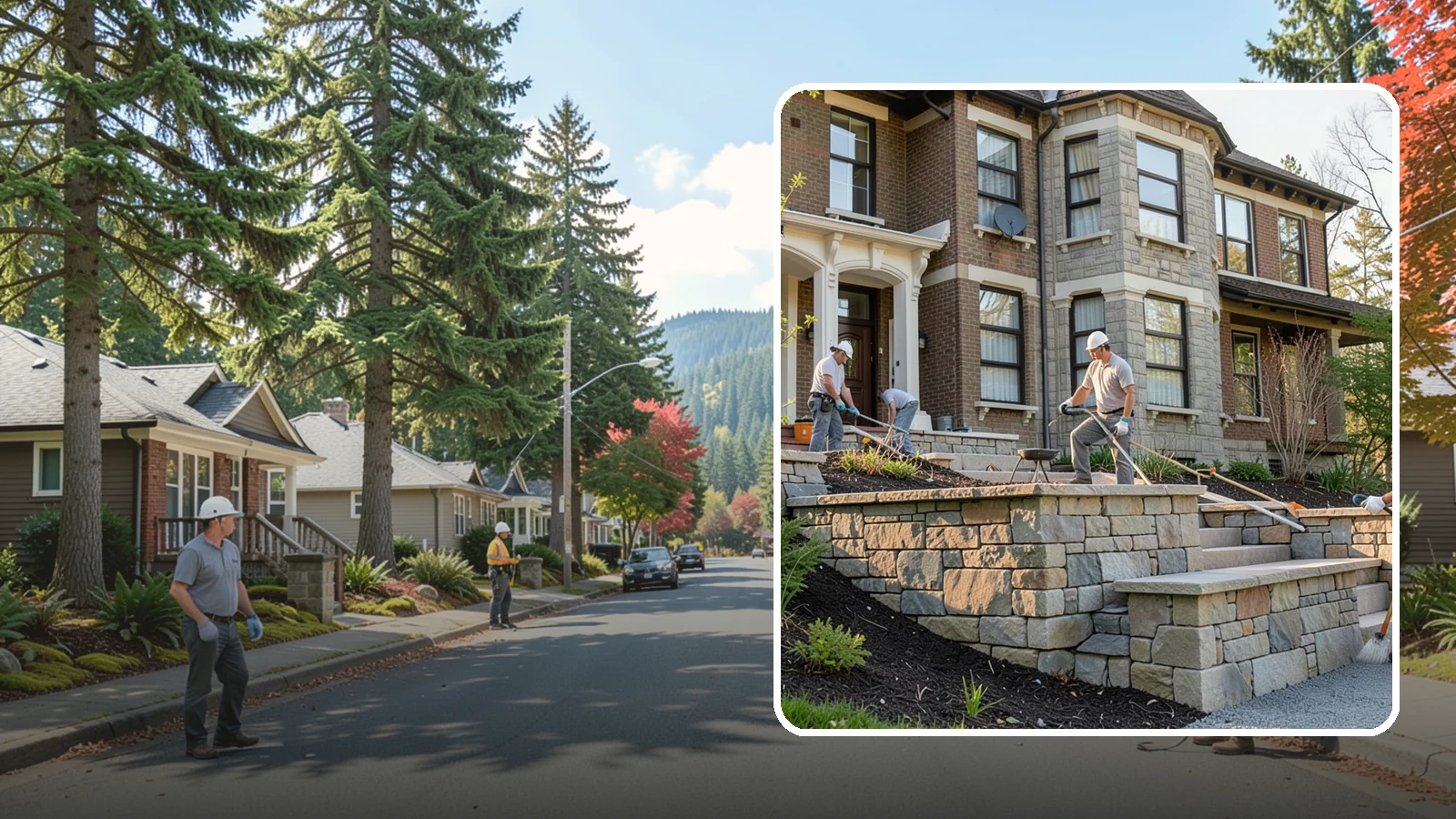 Natural Stone Retaining Wall in Hunts Point, King County, WA - Hand-setting natural stone into a retaining wall that combines timeless beauty with solid slope support.