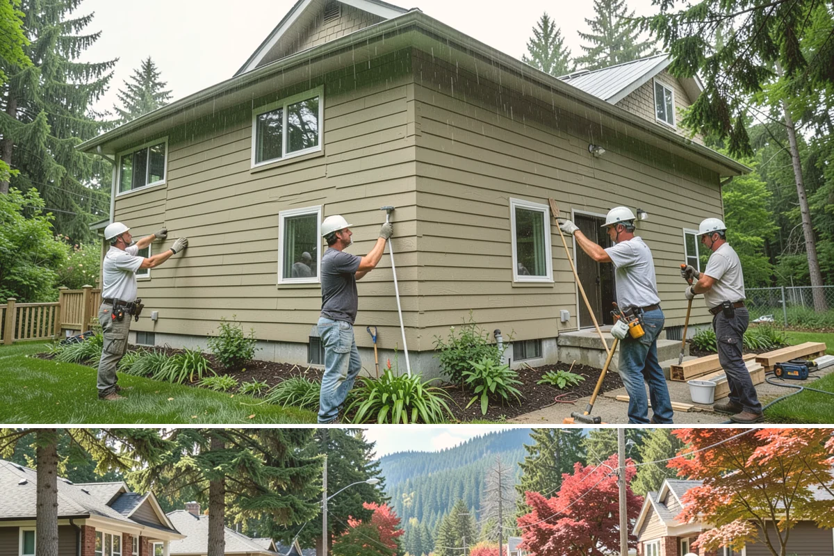 Natural Stone Retaining Wall in Hunts Point, King County, WA - Stone setting is best done in dry conditions, so summer and early fall are the preferred windows for this detailed work.