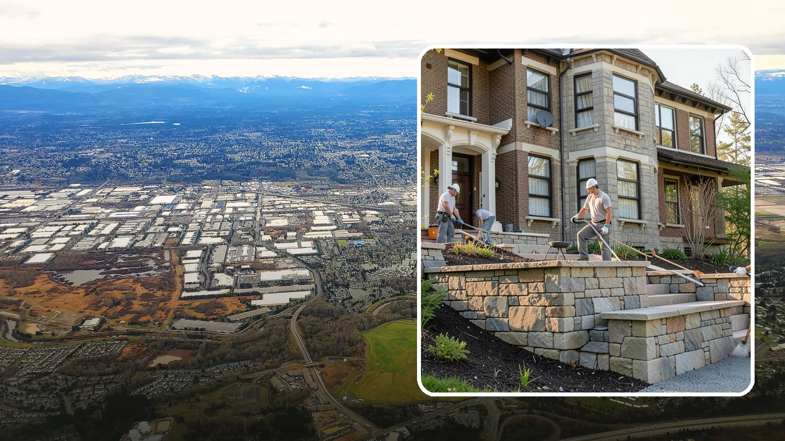 Natural Stone Retaining Wall in Kent, King County, WA - Hand-setting natural stone into a retaining wall that combines timeless beauty with solid slope support.