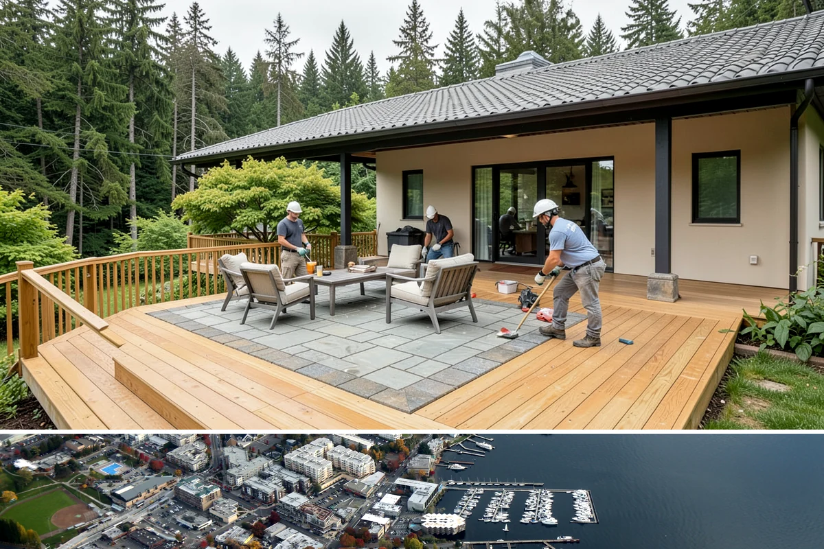 Natural Stone Retaining Wall in Kirkland, King County, WA - Stone setting is best done in dry conditions, so summer and early fall are the preferred windows for this detailed work.