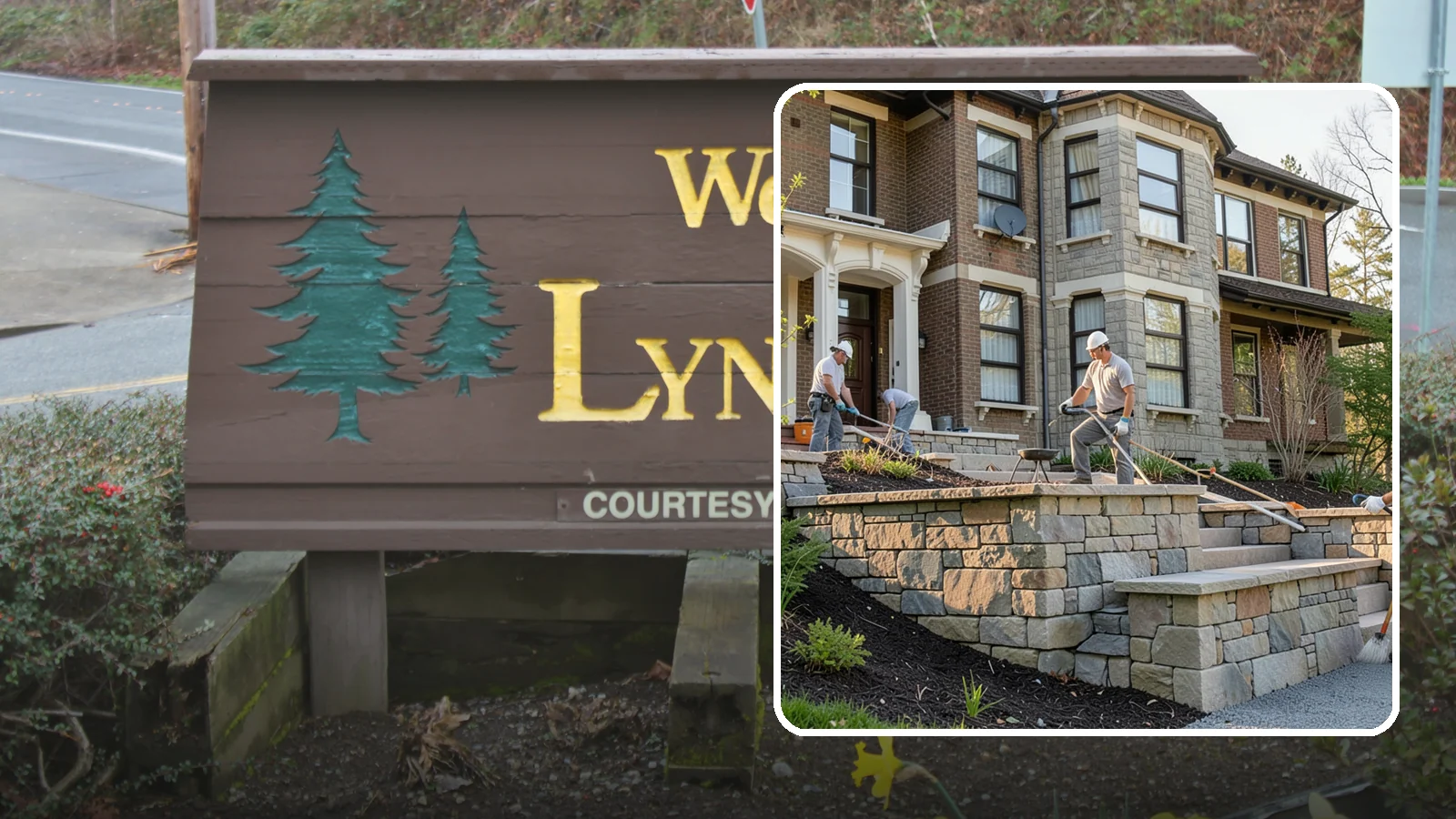 Natural Stone Retaining Wall in Lynnwood, Snohomish County, WA - Hand-setting natural stone into a retaining wall that combines timeless beauty with solid slope support.