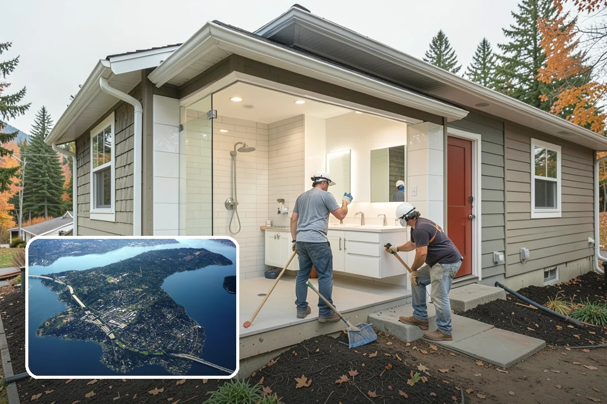 Natural Stone Retaining Wall in Mercer Island, King County, WA - Timeless, high-end appearance that ages beautifully