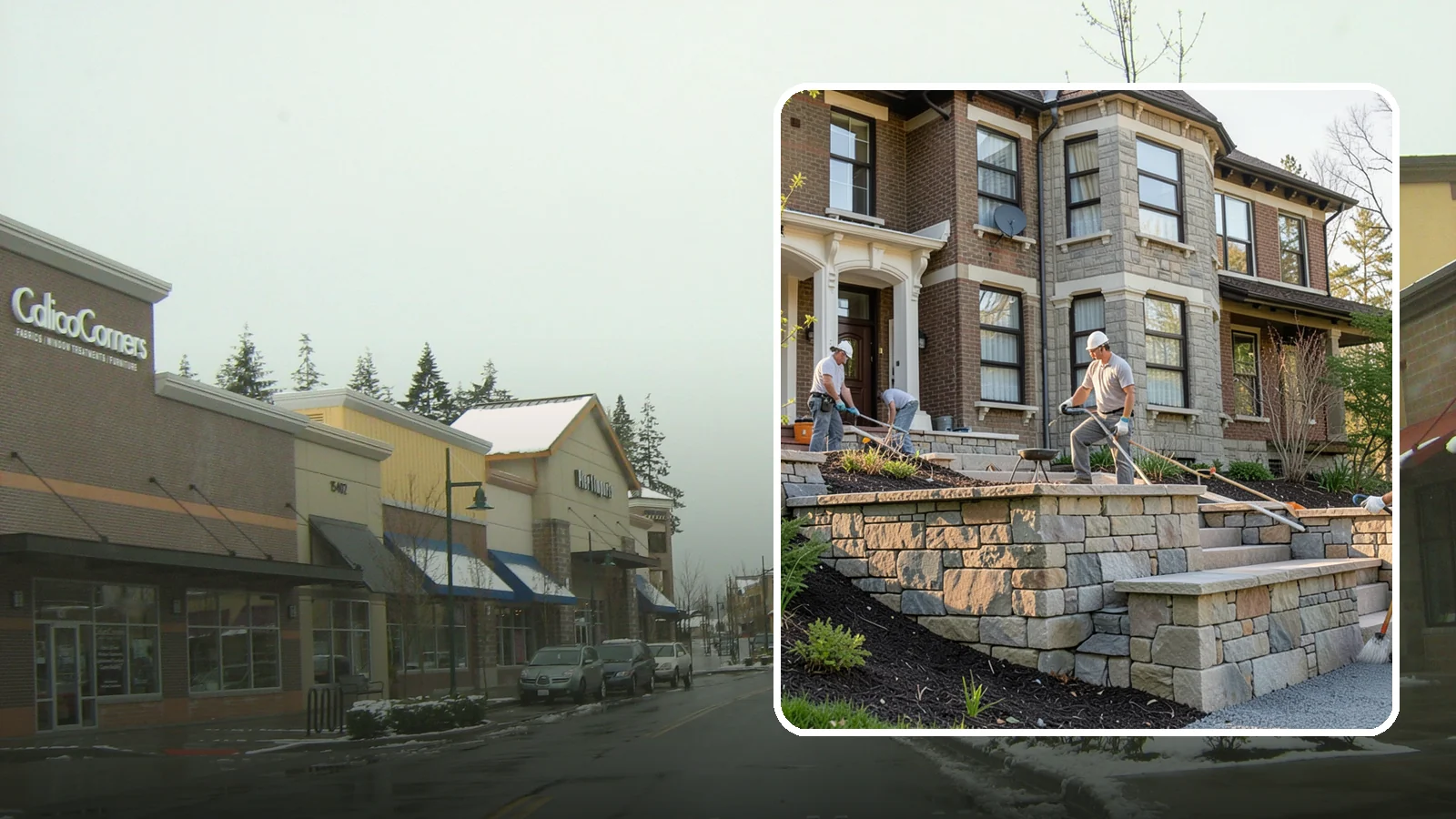 Natural Stone Retaining Wall in Mill Creek, Snohomish County, WA - Hand-setting natural stone into a retaining wall that combines timeless beauty with solid slope support.