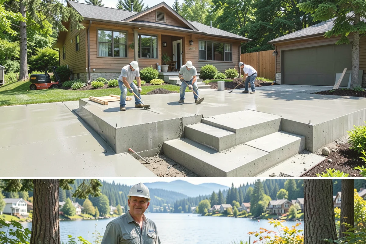 Natural Stone Retaining Wall in Milton, King County, WA - Stone setting is best done in dry conditions, so summer and early fall are the preferred windows for this detailed work.