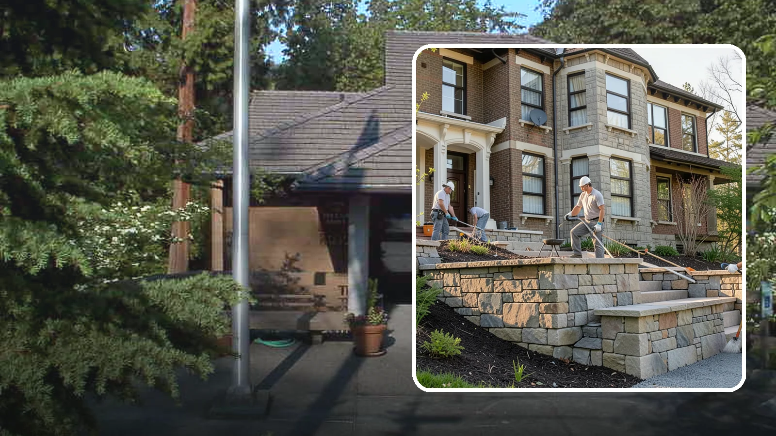 Natural Stone Retaining Wall in Yarrow Point, King County, WA - Hand-setting natural stone into a retaining wall that combines timeless beauty with solid slope support.