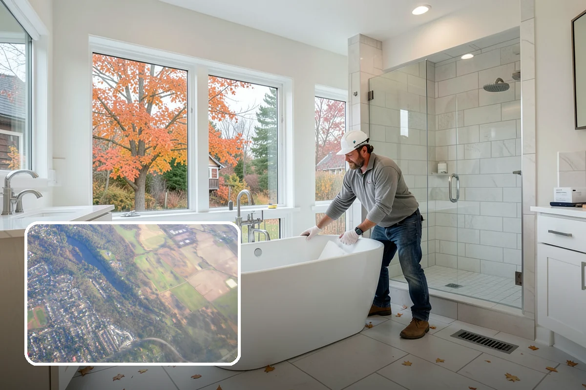 Natural Stone Tile Installation in Algona, King County, WA - One-of-a-kind veining and color in every installation