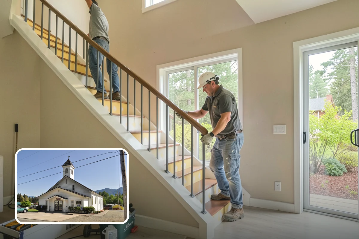 Natural Stone Tile Installation in Concrete, Skagit County, WA - One-of-a-kind veining and color in every installation