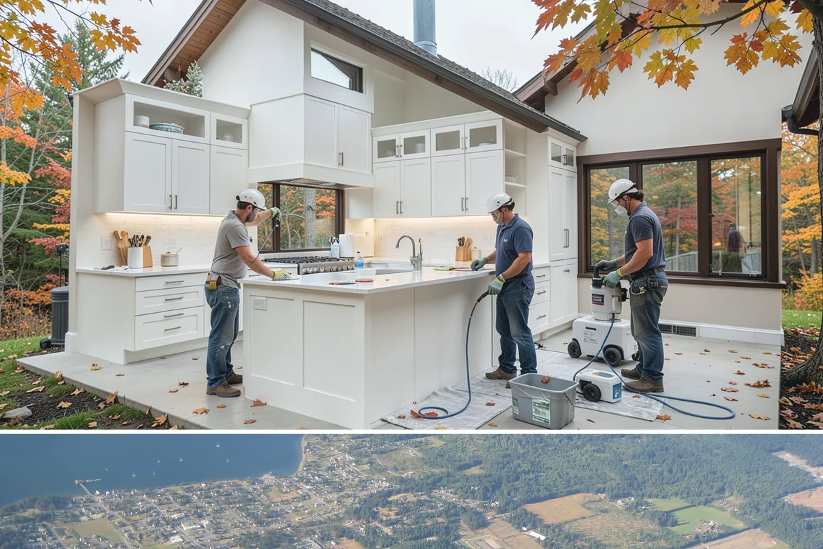 Natural Stone Tile Installation in Coupeville, Island County, WA - Stone tiling is an indoor project that can proceed year-round, sealing included, regardless of outdoor conditions.