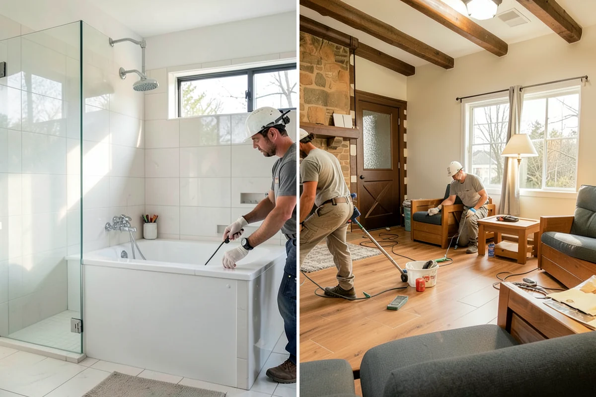 Natural Stone Tile Installation in Federal Way, King County, WA - Dry-lay and blend tiles from several boxes for balance