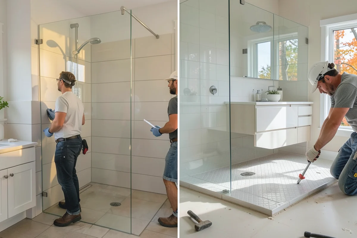 Natural Stone Tile Installation in Medina, King County, WA - Dry-lay and blend tiles from several boxes for balance