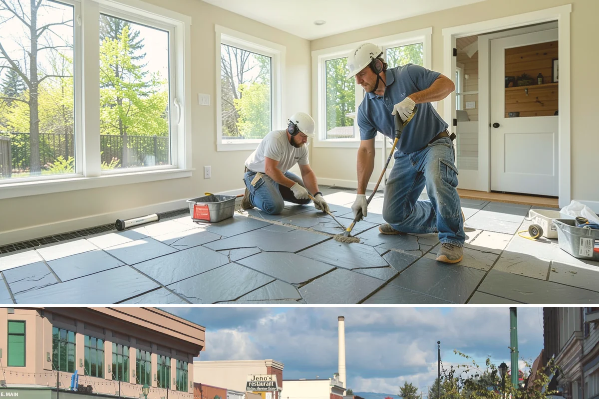 Natural Stone Tile Installation in Monroe, Snohomish County, WA - Stone tiling is an indoor project that can proceed year-round, sealing included, regardless of outdoor conditions.